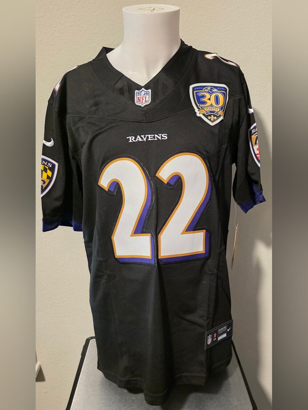 Baltimore Ravens Derrick Henry Jersey W/30 Seasons Patch